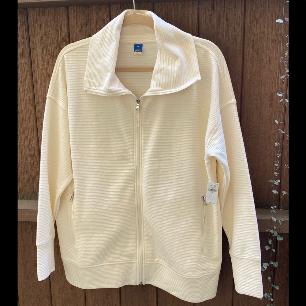 Old Navy Medium Beige Zip Up Sweater